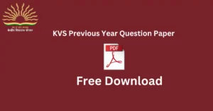 KVS Previous Year Question Paper