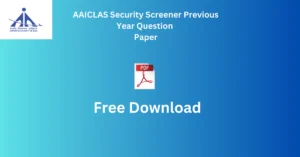 AAICLAS Security Screener Previous Year Question Paper