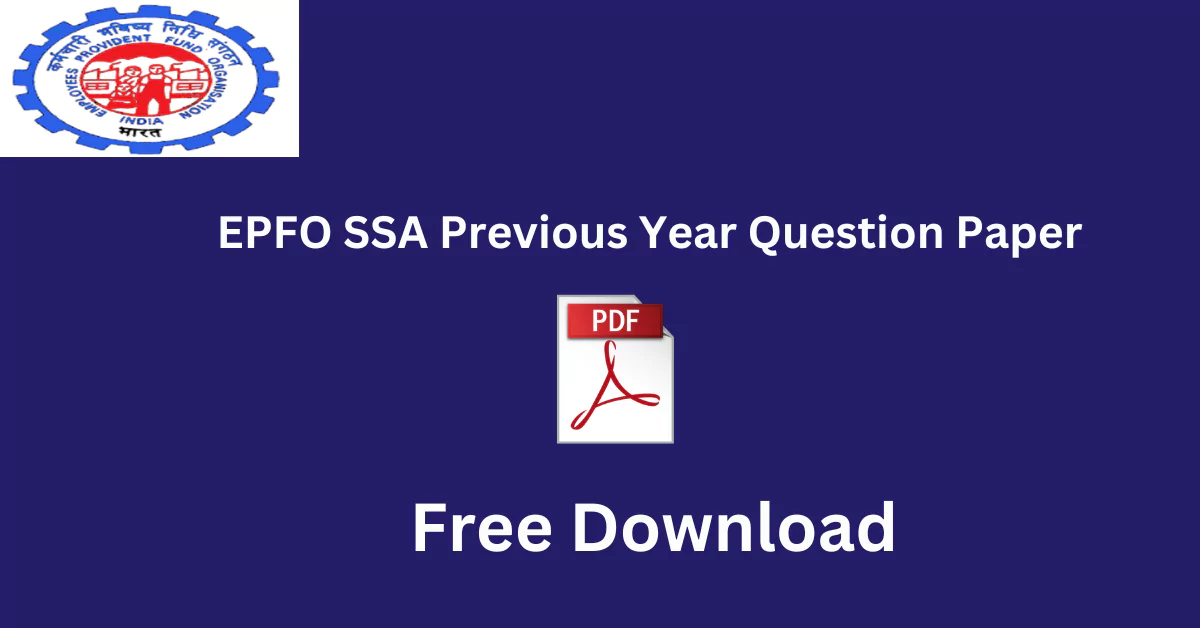 EPFO SSA Previous Year Question Paper