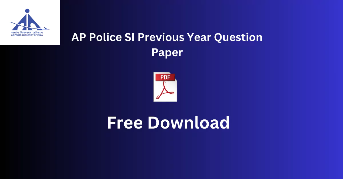 AP Police SI Previous Year Question Paper Pdf Download