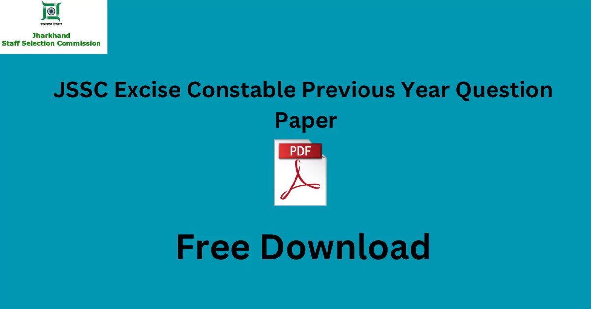 JSSC Excise Constable Previous Year Question Paper