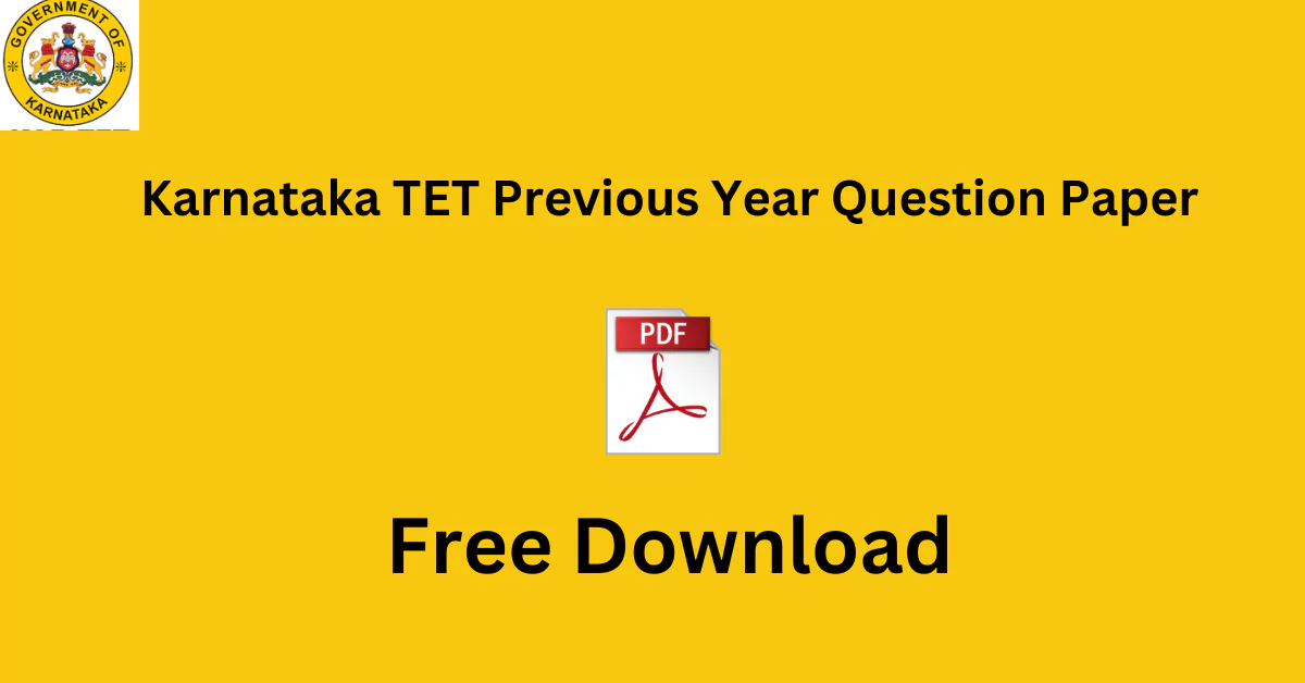 Karnataka TET Previous Year Question Paper
