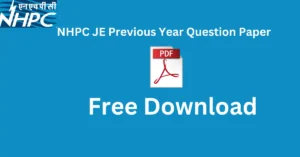 NHPC JE Previous Year Question Paper