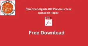 SSA Chandigarh JBT Previous Year Question Paper