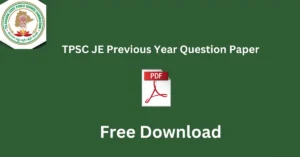 TPSC JE Previous Year Question Paper
