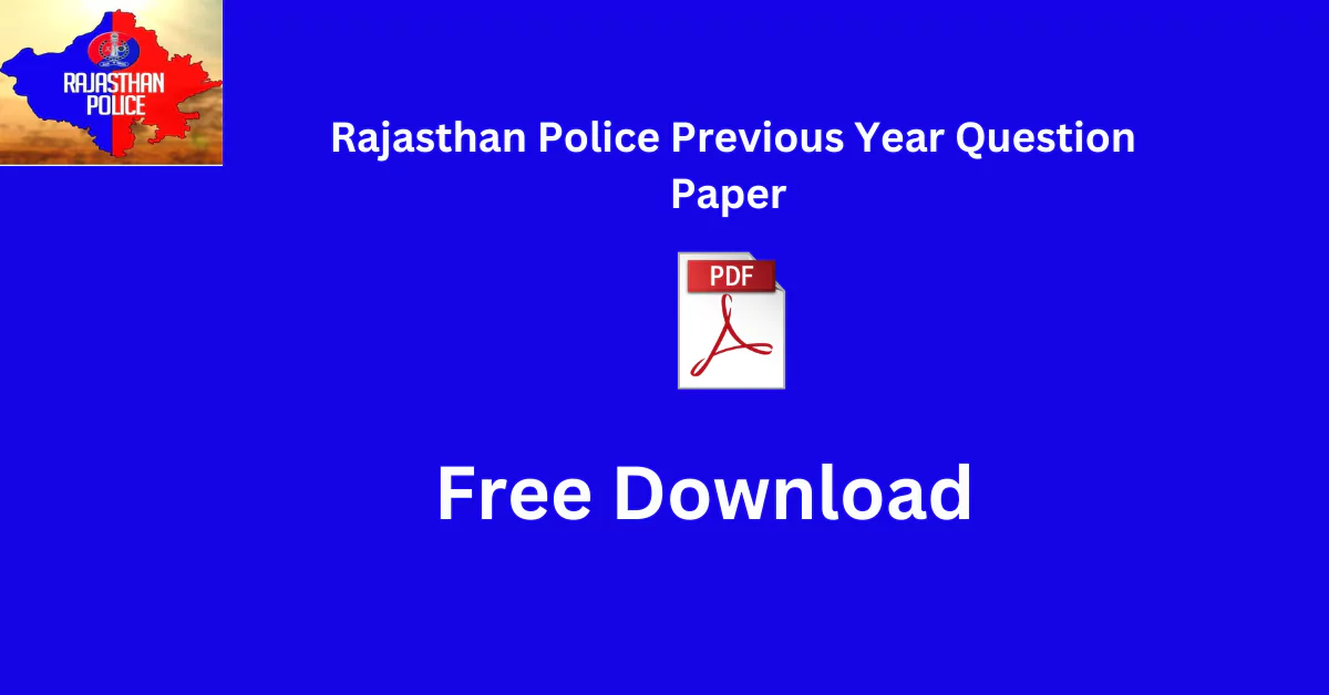Rajasthan Police Previous Year Question Paper