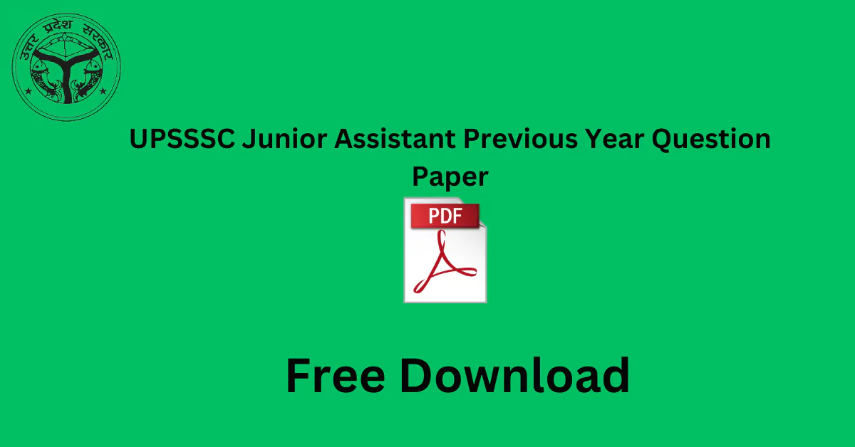 UPSSSC Junior Assistant Previous Year Question Paper