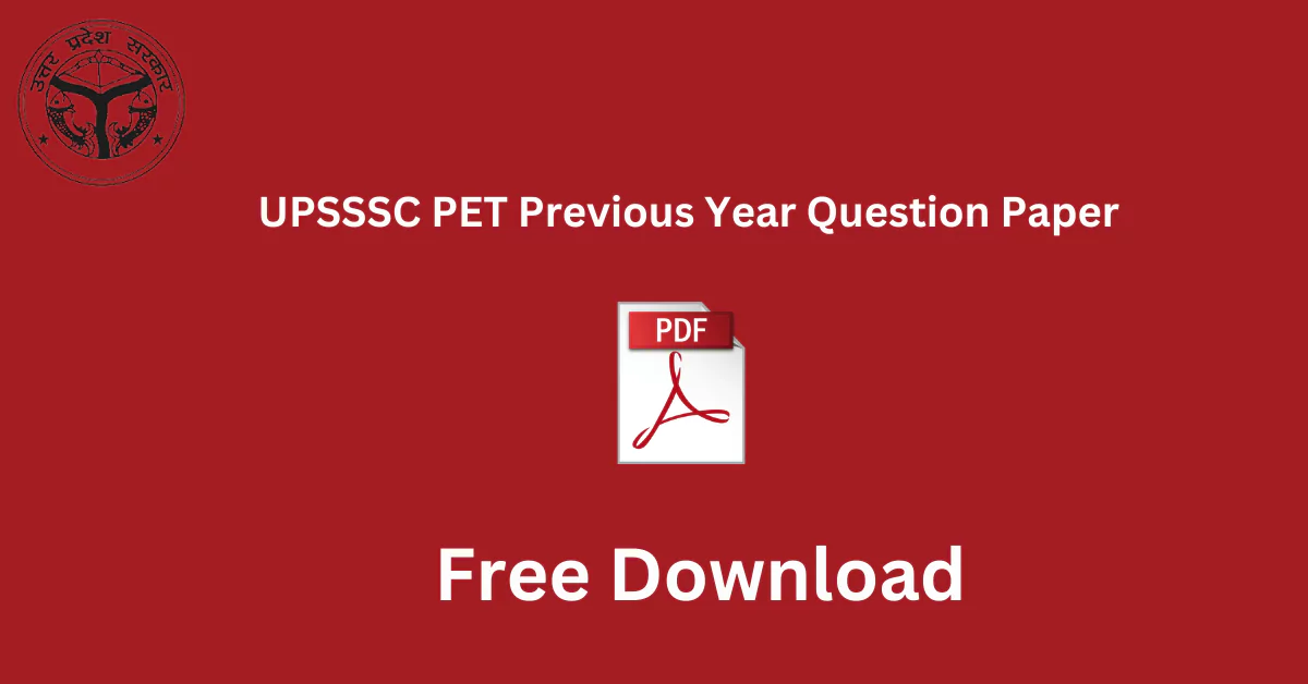 UPSSSC PET Previous Year Question Paper