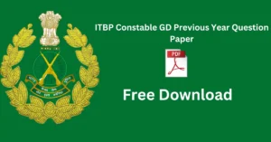 ITBP Constable GD Previous Year Question Paper
