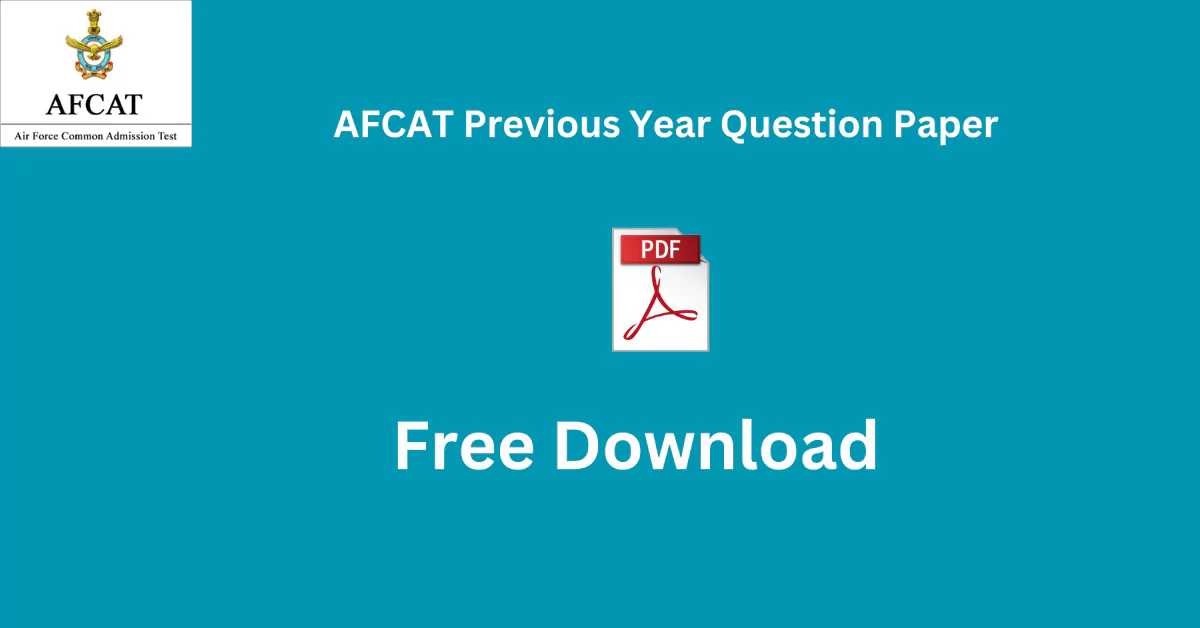 AFCAT Previous Year Question Paper