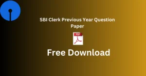 SBI Clerk Previous Year Question Paper