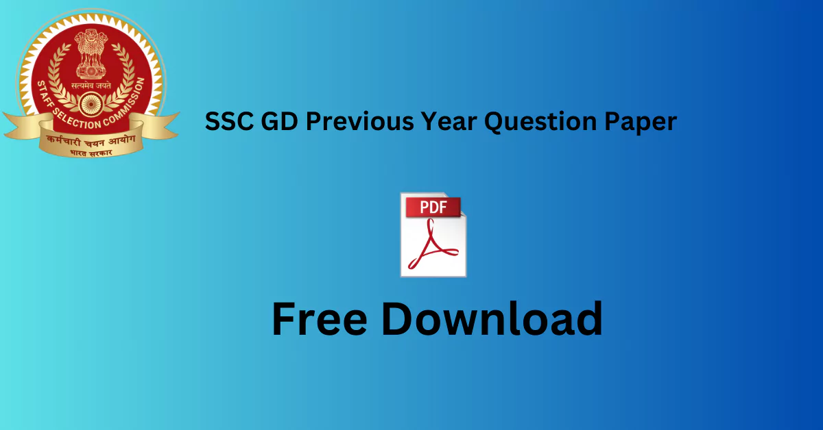 SSC GD Previous Year Question Paper