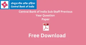 Central Bank of India Sub Staff Previous Year Question Paper