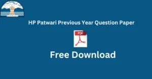 HP Patwari Previous Year Question Paper