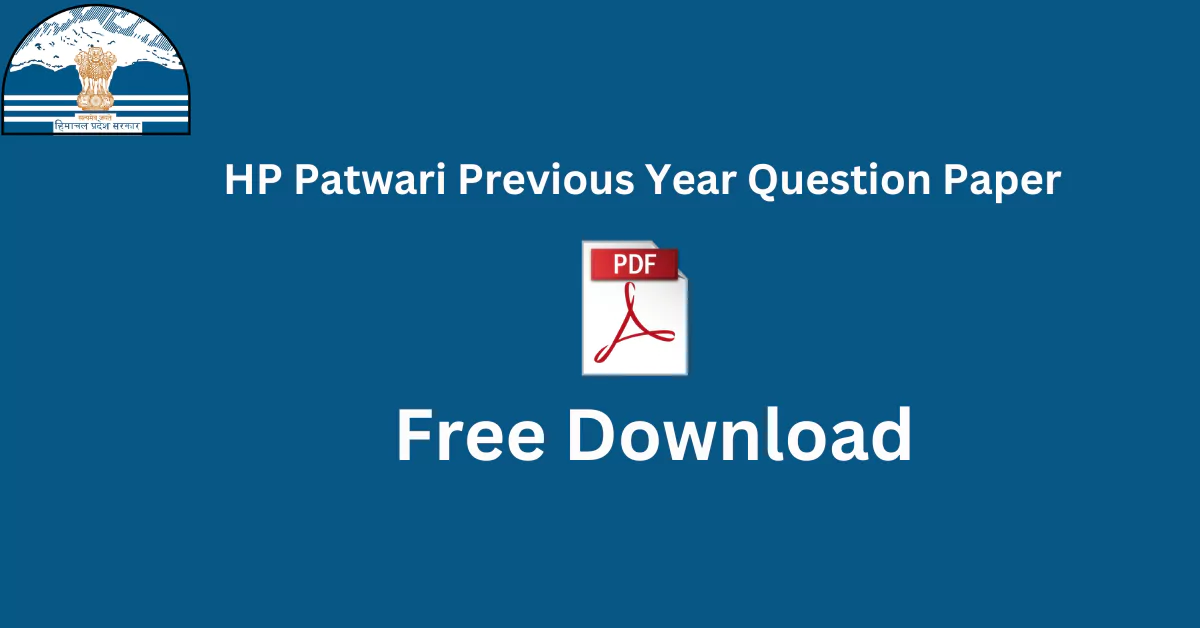 HP Patwari Previous Year Question Paper