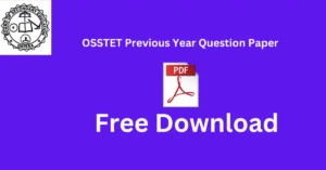 OSSTET Previous Year Question Paper