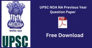 UPSC NDA NA Previous Year Question Paper