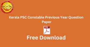 Kerala PSC Constable Previous Year Question Paper