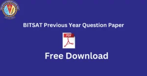 BITSAT Previous Year Question Paper