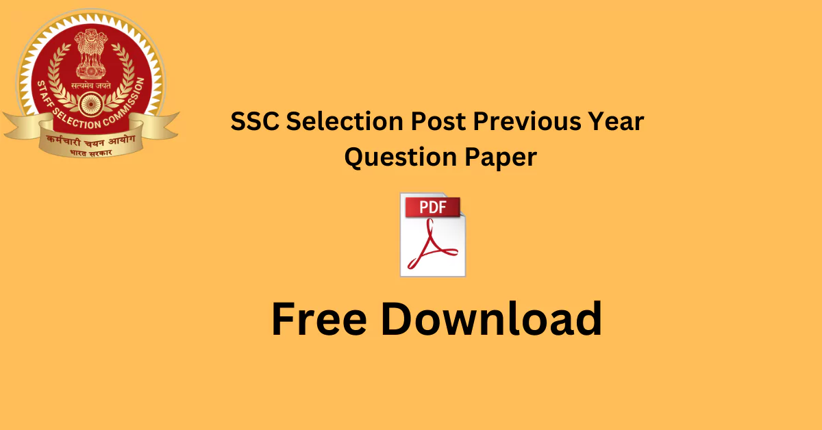 SSC Selection Post Previous Year Question Paper