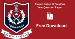 Punjab Police SI Previous Year Question Paper