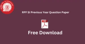 RPF SI Previous Year Question Paper
