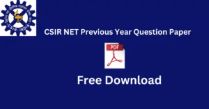 CSIR NET Previous Year Question Paper