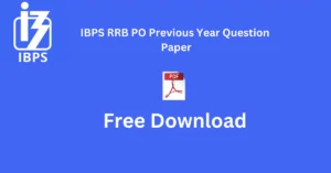 IBPS RRB PO Previous Year Question Paper