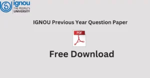 IGNOU Previous Year Question Paper