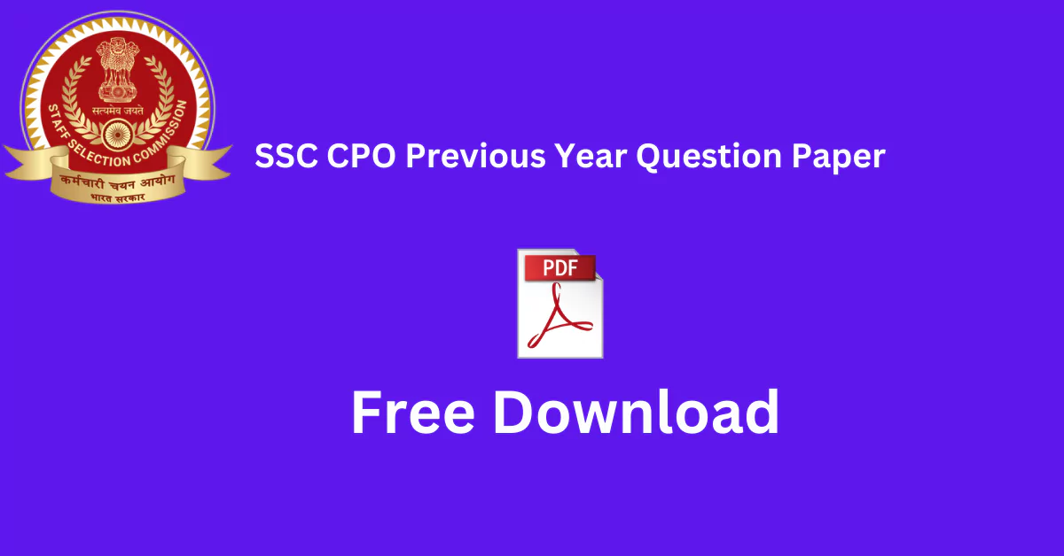 SSC CPO Previous Year Question Paper