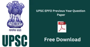 UPSC EPFO Previous Year Question Paper