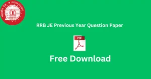 RRB JE Previous Year Question Paper